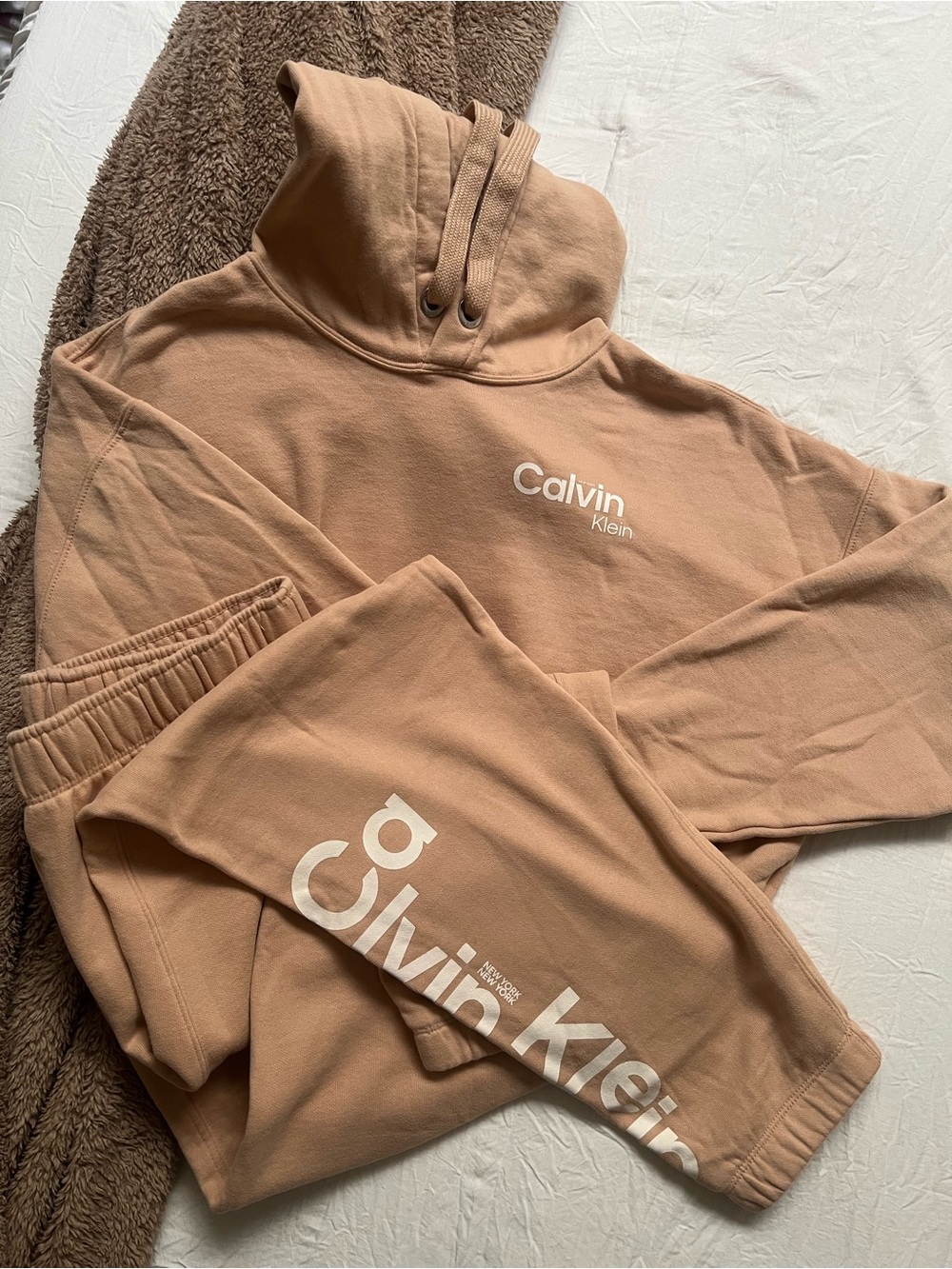 Calvin Klein Tan/Camel Hoodie and Jogger Set